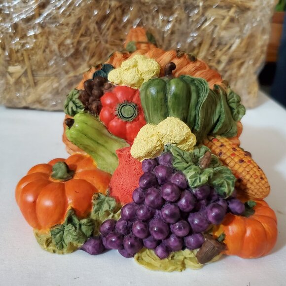 Fall / Autumn Mini Horn of Plenty – Tabletop Décor Made of Resin – 7 1/2" x 5” - Picture 8 of 9